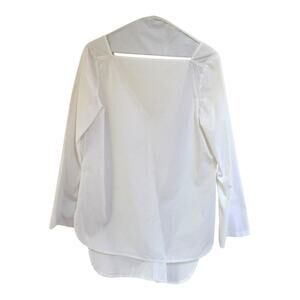 Khaite Cotton Poplin Blouse in White Size S